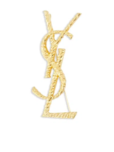 Saint Laurent Cassandre Brosche In Gold