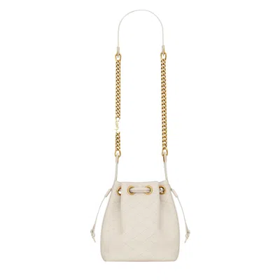 Pre-owned Saint Laurent Cassandre Bucket Bag In Lambskin 'crema Soft' | Cream | Women's Size Onesize In White