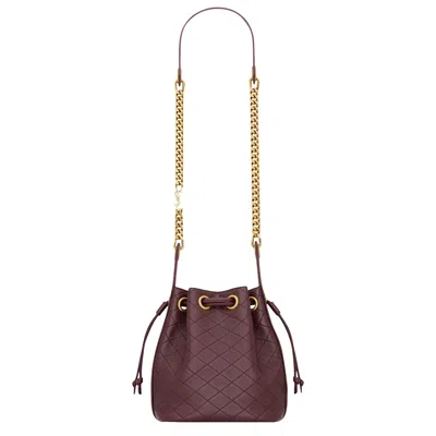 Pre-owned Saint Laurent Cassandre Bucket Bag In Lambskin 'hot Wine' | Red | Women's Size Onesize
