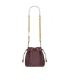 Saint Laurent Cassandre Bucket Bag In Lambskin In Burgundy