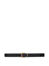 Saint Laurent Monogram Thin Belt In Black