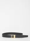 Saint Laurent Cassandre Buckle Leather Belt