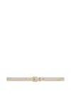 Saint Laurent Cassandre Buckled Leather Belt In Neutral