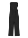 Saint Laurent Cassandre Strapless Jumpsuit In Black