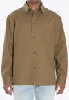 Saint Laurent Cassandre Overshirt In Cotton Linen Gabardine Clothing In Green