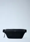 Saint Laurent Cassandre Canvas Belt Bag In Black