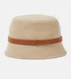 Saint Laurent Cassandre Fischerhut Aus Canvas In Beige/light Brown