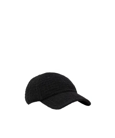 Saint Laurent Cassandre Cap In Tweed In Black