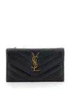 Saint Laurent Cassandre Card Case In Black