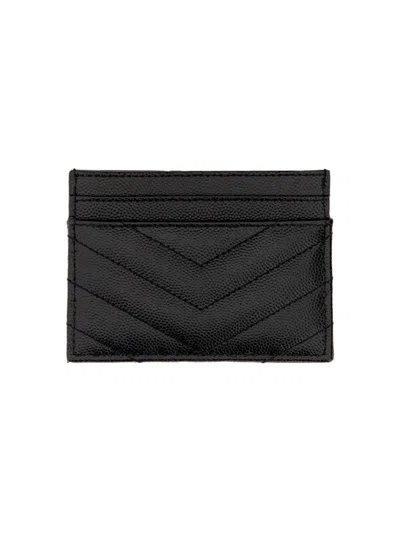 Saint Laurent Cassandre Card Case In Black