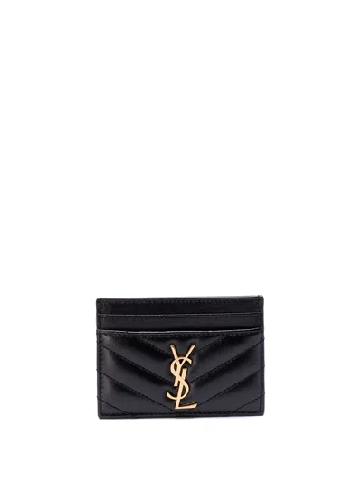 Saint Laurent `cassandre` Card Holder In Black  