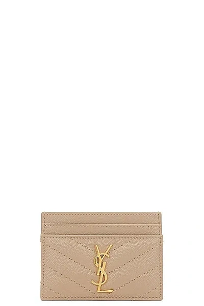 Saint Laurent Cassandre Card Case In Brown