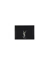 Saint Laurent Cassandre Card Case In Nero