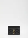 Saint Laurent Cassandre Card Holder In Black