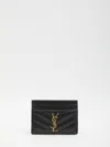 Saint Laurent Cassandre Card Holder In Black