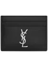 Saint Laurent Cassandre Card Holder In Black