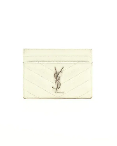 Saint Laurent Cassandre Card Holder In White