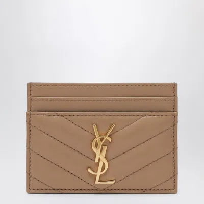 Saint Laurent Cassandre Card Holder Beige