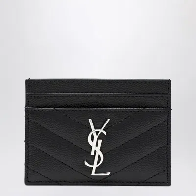 Saint Laurent Cassandre Card Holder In Black
