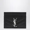 Saint Laurent Cassandre Card Holder Black In Black