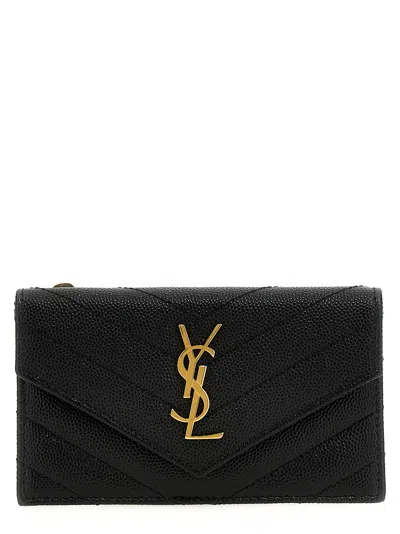 Saint Laurent 'cassandre' Card Holder In Black