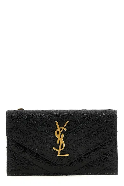 Saint Laurent "cassandre" Card Holder In Black
