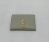 Saint Laurent Cassandre Card Holder In Gray