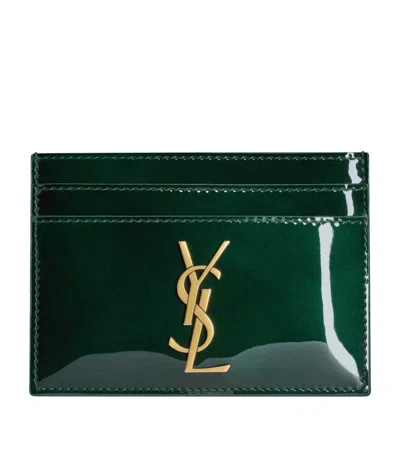 Saint Laurent Cassandre Card Holder In Green