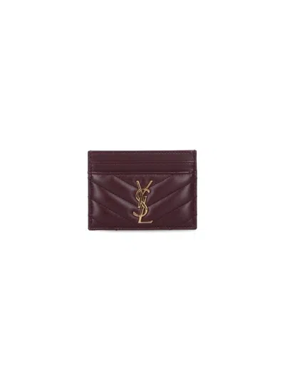 Saint Laurent "cassandre" Card Holder In Red