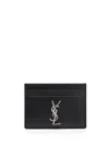 Saint Laurent Cassandre Card Holder Wallets Black In Black