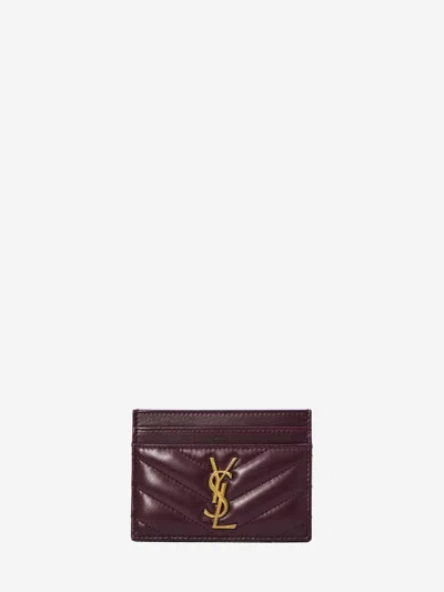 Saint Laurent Cassandre Cardholder In Burgundy