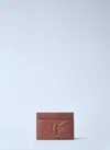 Saint Laurent Women Cassandre Cardholder In Pink