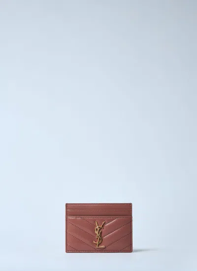 Saint Laurent Women Cassandre Cardholder In Pink