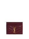 Saint Laurent Cassandre Card Case In Lambskin In Red