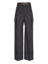 Saint Laurent Grey Wide Leg Pants In Gray