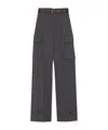 Saint Laurent Grey Wide Leg Pants In Black