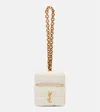 Saint Laurent Cassandre Carré Mini Leather Box Bag In White