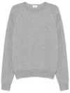 Saint Laurent "cassandre" Cashmere Crew-neck Sweater In Gray