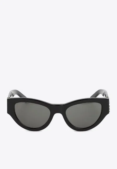 Saint Laurent Cassandre Cat-eye Sunglasses In Black