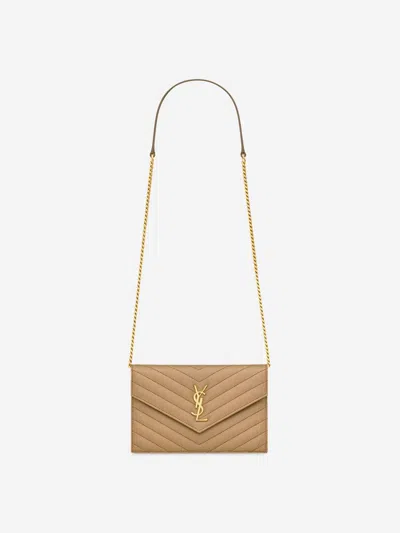 Saint Laurent Cassandre Chain Bag In Sand
