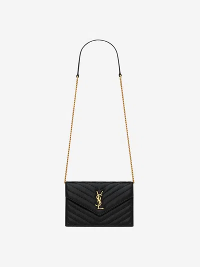 Saint Laurent Cassandre Chain Bag In Black