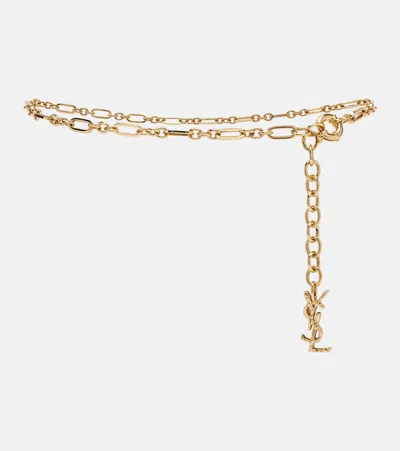 Saint Laurent Cassandre Chain Belt In Gold