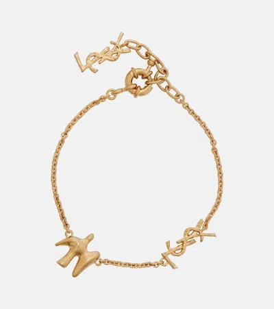 Saint Laurent Cassandre Chain Bracelet In Gold
