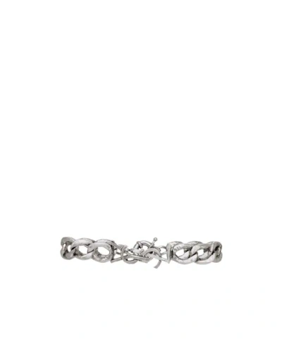 Saint Laurent Cassandre Chain Bracelet In Gray