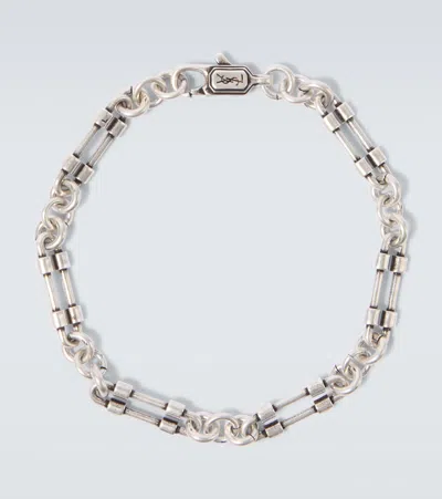 Saint Laurent Cassandre Chain Bracelet In Silver