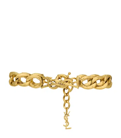 Saint Laurent Cassandre Chain Bracelet In Yellow