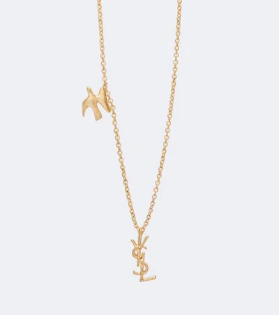 Saint Laurent Cassandre Chain Necklace In Gold