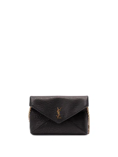Saint Laurent `cassandre` Chain Pouch In Black