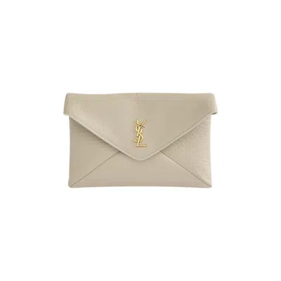 Pre-owned Saint Laurent Cassandre Chain Pouch 'crema Soft' | Cream | Women's Size Onesize In White