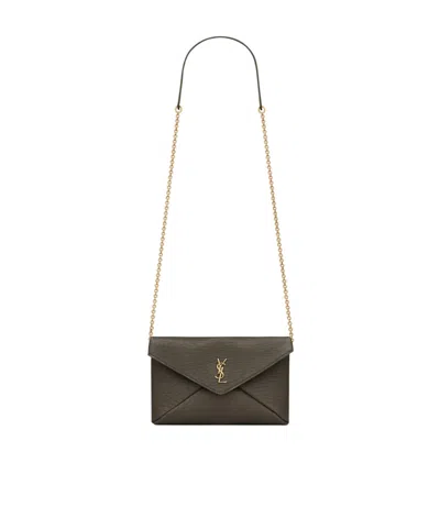 Saint Laurent Cassandre Chain Pouch In Lambskin